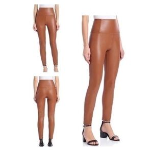 Bagatelle Faux Leather Hi-Rise Leggings Women Size Medium Color Brown Stretch